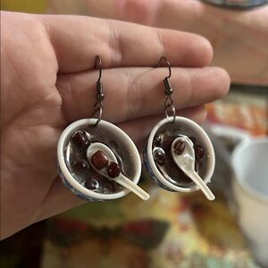 Soup bowl earrings